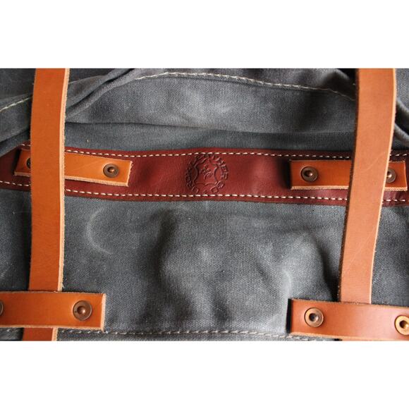 Orox Leather Company Parva Gray Leather Oil Coated Flap Rucksack Backpack